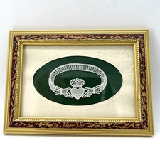 Framed Vintage Irish Lace Doily With Claddagh Ring Motif 5x7 picture