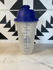Vtg 3 Pc Tupperware Quick Shake #844 Blue Shaker Bottle ~ Gravy Dressing Sauce picture