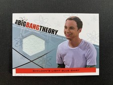 Big Bang Theory Seasons 1 & 2 2012 Wardrobe Card M14 Sheldon's Light Blue Shirt picture