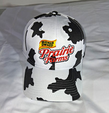 Prairie Farms OTTO Cow Print Snapback Hat Black White Farmer Owned Dairy Cap picture