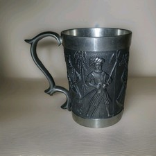 VINTAGE MULLINGAR PEWTER IRELAND MEDIEVAL TANKARD STEIN   picture