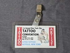 RARE 1st Annual New York City Tattoo Convention May 15-17, 1998 Artist Badge picture