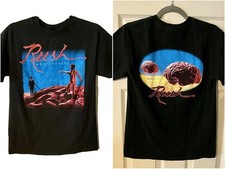 RUSH HEMISPHERES 2-SIDED T-SHIRT VINTAGE BLACK PRINT T SHIRT picture