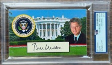 President Bill Clinton Signed 3x5 Custom Card  PSA DNA Slabbed Autograph picture