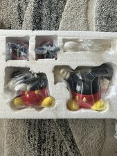 Disney Mickey Mouse Cream And Sugar Set Rare Vintage Full Set Box And Spoon picture