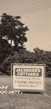 WIS RPPC Jacobson Cottages Fishing Parties Sister Bay Wisconsin Postcard 1930-50 picture
