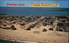 Dewey Beach Delaware sand city aerial view unused vintage postcard picture