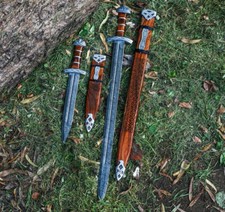 2 PCS Viking Collectible| Damascus Steel Viking Sword | Authentic Norseman Sword picture