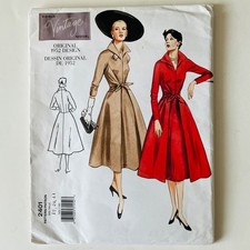 Vintage Vogue 2401 size 18-22 1950s Wrap Dress Reprint Sewing Pattern FF picture
