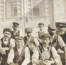 Rough Group Of Occupational Workers Photo Early 1900s picture