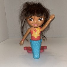 2011 Mattel Dora the Explorer Mermaid Doll Poseable Wind-up Swims works Great picture