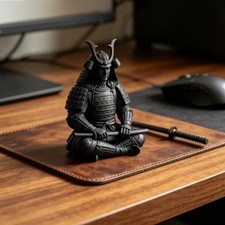 Mini Japanese Samurai Warrior Figurine 3D Printed Bushido Zen Desktop Decor Stat picture