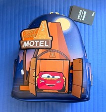 NEW LOUNGEFLY Pixar Cars Cozy Cone Motel Glow Mini Backpack **NEW DROP** picture