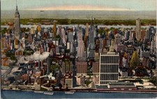 Postcard Cityscape Mid Town Manhattan New York City NY New York 1954       K-632 picture