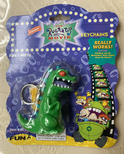 Nickelodeon Basic Fun 1997  Rugrats Keychain Reptar Pull Back and Go NEW Sealed picture