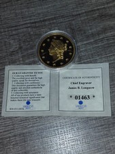 2014 AMERICAN MINT CHIEF ENGRAVER JAMES  B. LONGACRE 1849-C OPEN WREATH 24K... picture