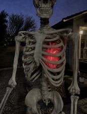 XL HALLOWEEN ILLUMINATED GLOW HEART FOR SKELETONS & CREEPY FALL CREATURES picture