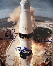 Rare Apollo 11 Astronauts Armstrong, Collins & Aldrin Photo Hand Signed W/COA picture