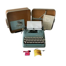 1958 Smith Corona Silent Super Alpine Blue 5T Series Portable Typewriter Elite picture