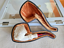 VINTAGE MEERSCHAUM LATTICE BLOCK PIPE UNSMOKED CASE VTG NEVER SMOKED MEERCHAUM#3 picture