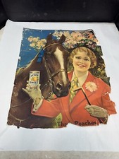 antique peach sweet snuff advertising poster picture