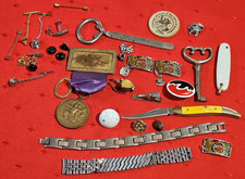 Vintage Junk Lot Sterling Silver Tie Clip Pocket Knives Medal Bracelet More #36 picture