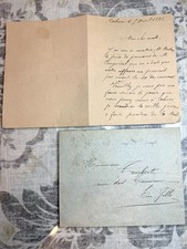 1893 Handwritten French Letter Correspondence Note picture