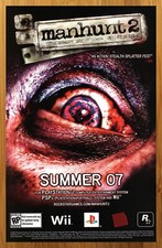 2007 Manhunt 2 PS2 Wii Vintage Print Ad/Poster Retro Video Game Promo Wall Art picture