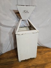 1950's Gas Station Metal Solar Push Top Trash Can picture