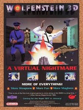 1993 Wolfenstein 3D SNES Original Advertisement / Retro Wall Art v1 picture