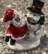 2022 Holiday Time Christmas Village SANTA & SNOWMAN Holiday Figurine 3