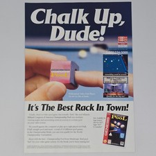 Championship Pool Sega Genesis Chalk Up Dude Print Ad/Poster picture