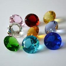 30mm Diamond Gift Home Decor Jewel Round Cut Crystal Paperweight Box Set (12pcs) picture