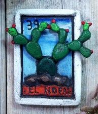 Clay Loteria #39 El Nopal The Cactus Rafael Pineda Mexican Board Game Folk Art picture