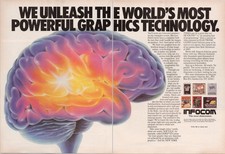 Infocom Vintage 1984 2 Page Print Ad Powerful Graphics Technology Brain Art picture