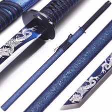 Relief Blue Dragon Patterned Katana, 1060 High Carbon Steel, Handmade Katana picture