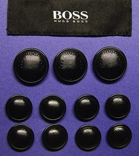 HUGO BOSS  REPLACEMENT BUTTON 11 HARD COMPOSITE ALLOY SIGNATURE BUTTON GOOD COND picture