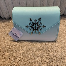 NWT Official Loungefly Disney Frozen Elsa Snowflake Glitter Cross Body Bag Purse picture