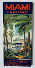 Vintage 1931 Miami Miami Beach Florida Illustrated Travel Booklet Brochure maps picture
