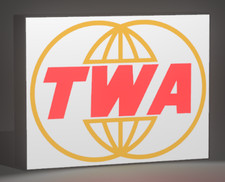 TWA Lighted Sign Vintage Airline Display | USB Powered LED Desk Light | Retro Av picture