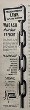 Wabash Railroad Train Picture Magazine Ad Vtg Original Railway Decor picture