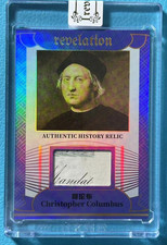 Christopher Columbus Portrait Card 2025 Eternal Revelation 39/75 Cut Relic Patch picture