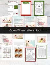 Open When Sad Letters Printable Digita Kit Kids Emotions Journal Activities PDF picture