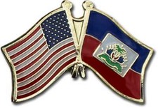 USA Haiti Haitian Friendship Crossed Lapel Hat Pin Tie Tac FAST USA SHIPPING picture