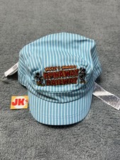 NEW Disney Runaway Railway Adult Hat Mickey Minnies Blue Striped Conductor Parks picture