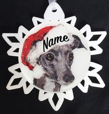 Santa Italian Greyhound Iggy Personalized Dog Christmas Ornament picture