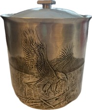 Vintage Wendell August ForgeStainless Steel Ice Bucket Eagle In Flight Design picture