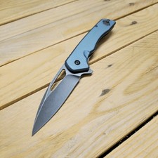Gun Metal Blue Pocket Knife Rough Ryder Manual Folding Knives NEW picture