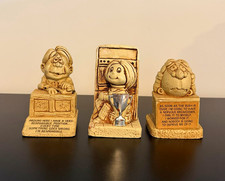 Vintage Paula Figurines Lot of 3 1970s Made USA Funny Office Work Humor picture