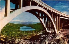 Truckee CA postcard DONNER SUMMIT BRIDGE OVERLOOKING DONNER LAKE 9/12 AW2656 picture